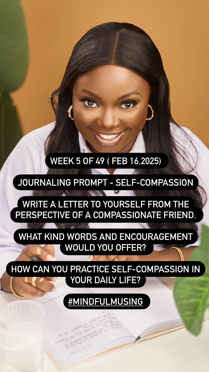 moffiescouch's tweet image. Week 5/49 of #MindfulMusing 

Explore Self-Compassion through journaling. 

Join our community for support &amp;amp; accountability. 

Follow @Moffiescouch for inspiration. Send 'Interested' to join. #JournalingCommunity #MentalWellbeing