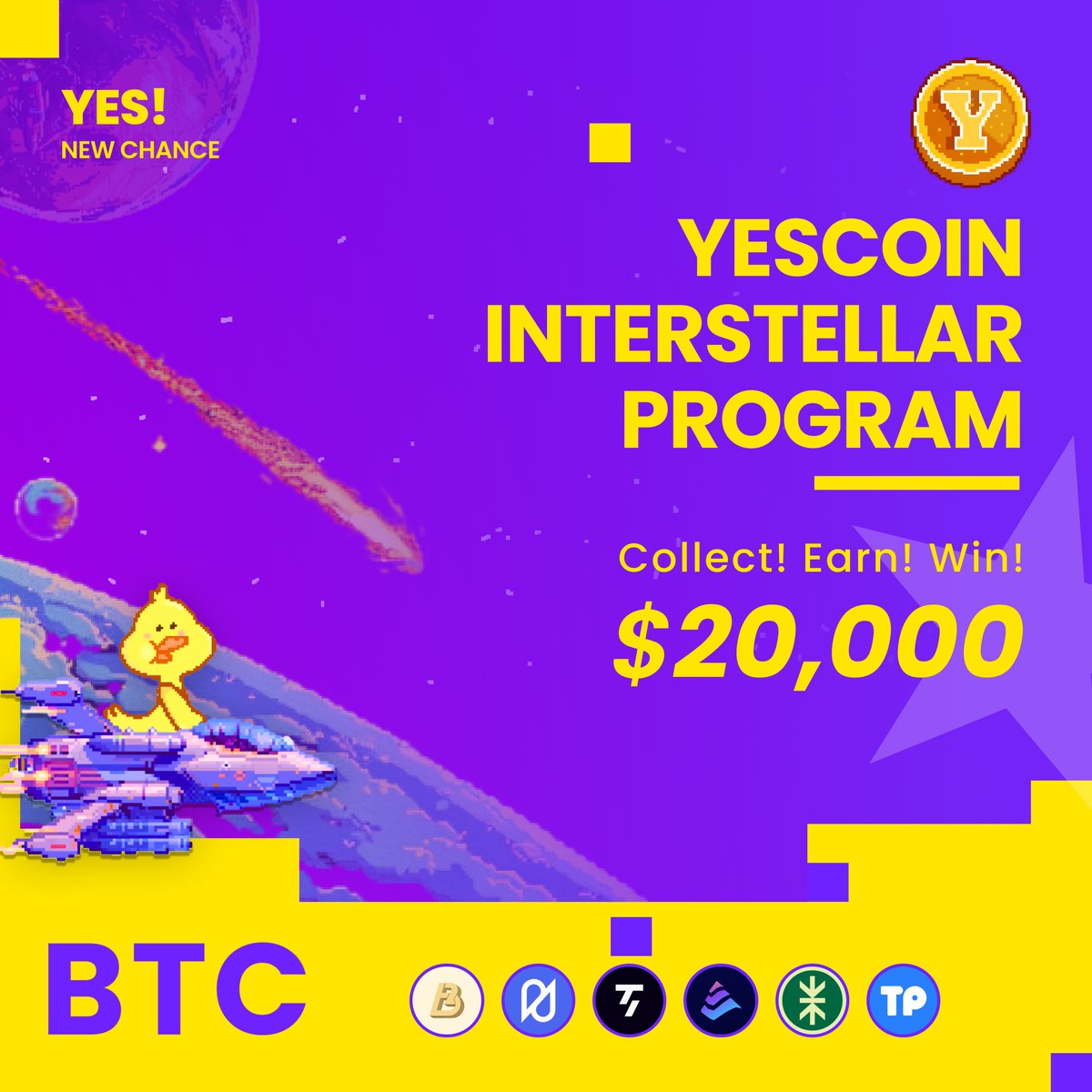 Yescoin (@yescoin_fam) on Twitter photo The Yescoin Interstellar BTC track is now LIVE! 🚀
Complete exciting challenges with @BTClayer2, <a href="/RoochNetwork/">Rooch Network</a>, <a href="/Pell_Network/">Pell Network | BTC Restaking</a>, <a href="/TokenPocket_TP/">TokenPocket</a>, <a href="/TakerProtocol/">Taker</a>, and <a href="/Bedrock_DeFi/">Bedrock | BR is LIVE</a>
Collect all track medals to grab a piece of the 20,000 USDT prize pool! 💰
📅 From Feb 16th to Feb The Yescoin Interstellar BTC track is now LIVE! 🚀
Complete exciting challenges with @BTClayer2, <a href="/RoochNetwork/">Rooch Network</a>, <a href="/Pell_Network/">Pell Network | BTC Restaking</a>, <a href="/TokenPocket_TP/">TokenPocket</a>, <a href="/TakerProtocol/">Taker</a>, and <a href="/Bedrock_DeFi/">Bedrock | BR is LIVE</a>
Collect all track medals to grab a piece of the 20,000 USDT prize pool! 💰
📅 From Feb 16th to Feb