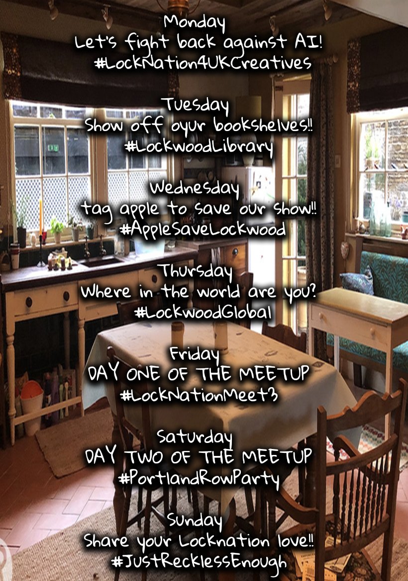 Good morning LockNation! Is anyone else having crazy weather? It's -11°C today and it's said to be +13°C on Thursday. WTH?! 
Anyway, here's this SPECIAL week's schedule. IT'S GOING TO BE AWESOME!!! #SaveLockwoodandCo #LockNation4UKCreatives