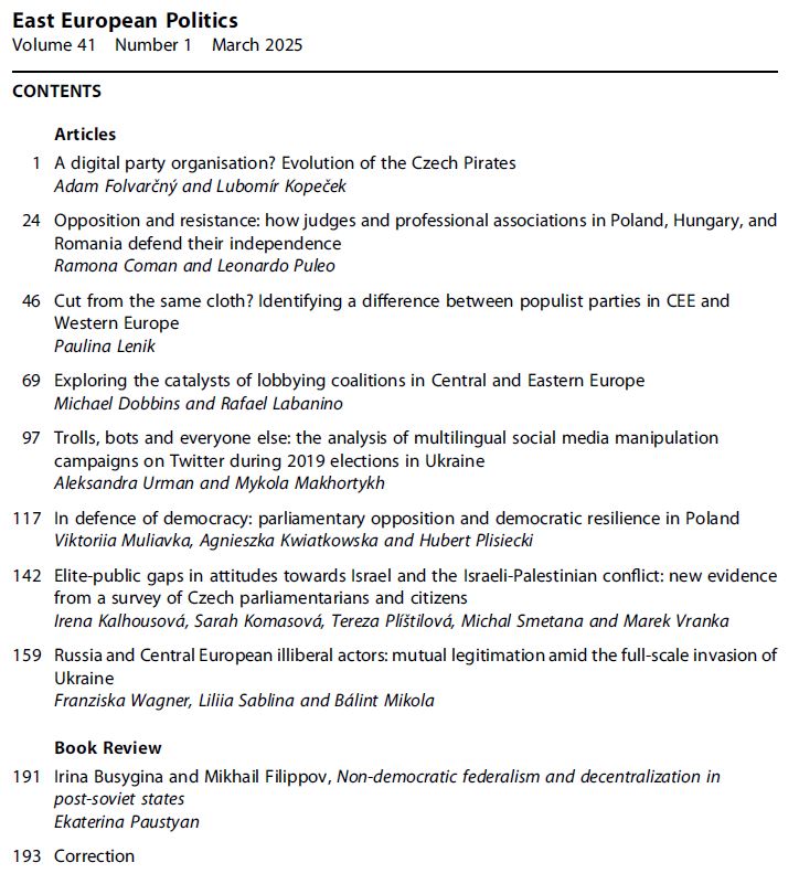 East European Politics (@eepolitics) on Twitter photo 💥The new issue incl. #FREE content is out now! 👉tandfonline.com/toc/fjcs21/41/… 🙌 <a href="/AdamFagan24/">Adam Fagan</a> <a href="/kopeckydvorec/">Petr Kopecky</a> <a href="/LBustikova/">Lenka Bustikova</a> <a href="/AndreaPirro/">Andrea Pirro</a> 💥The new issue incl. #FREE content is out now! 👉tandfonline.com/toc/fjcs21/41/… 🙌 <a href="/AdamFagan24/">Adam Fagan</a> <a href="/kopeckydvorec/">Petr Kopecky</a> <a href="/LBustikova/">Lenka Bustikova</a> <a href="/AndreaPirro/">Andrea Pirro</a>