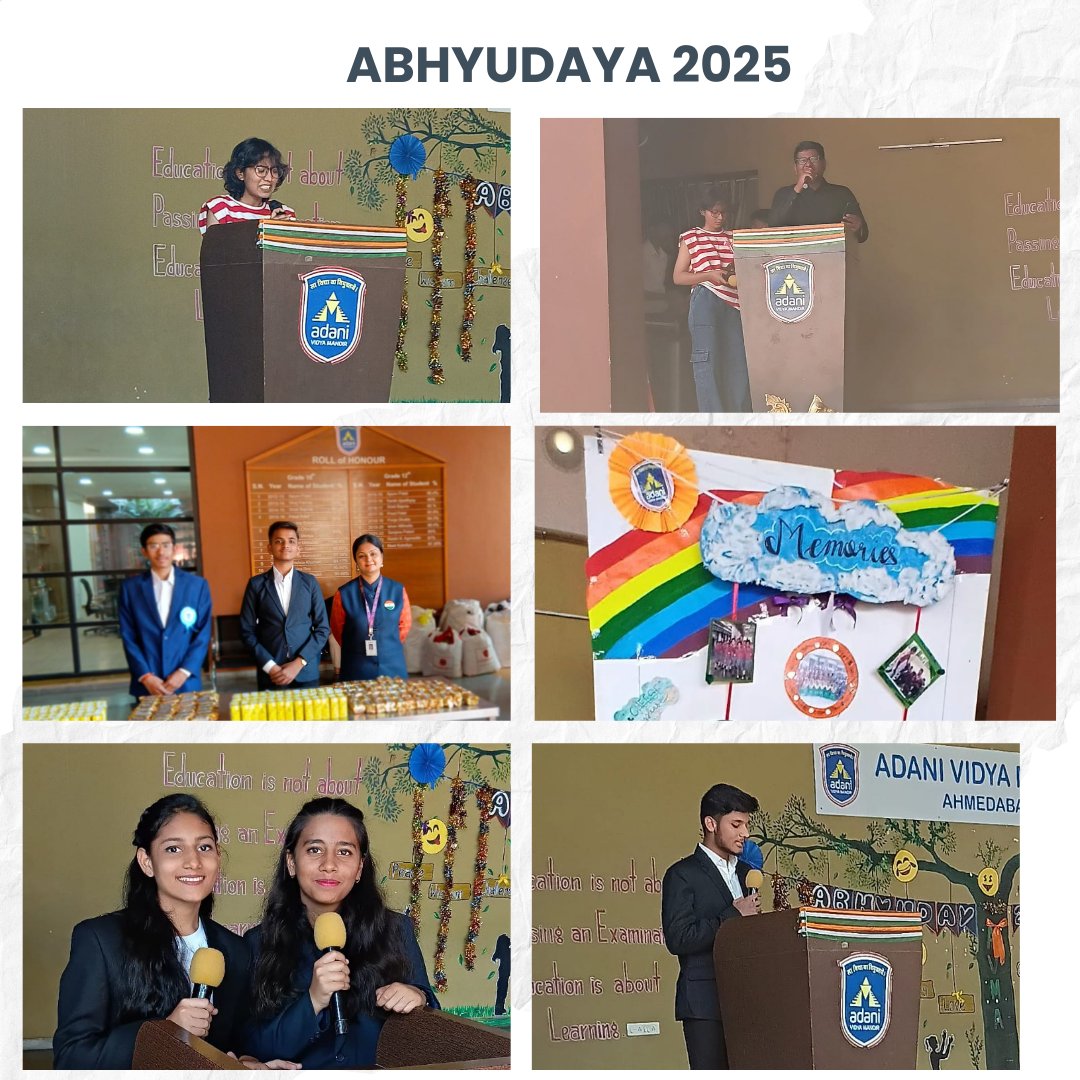 AlumniAVMA's tweet photo. The Adani Vidya Mandir Alumni Meet 2025 (Abhyudaya 2025) was a beautiful mix of nostalgia, laughter, and reconnecting with the people who shaped our journey. Meeting our teachers and support staff again, sharing stories, and reliving old times made the day truly special.
(1/2) https://t.co/7OXm0wjgTU