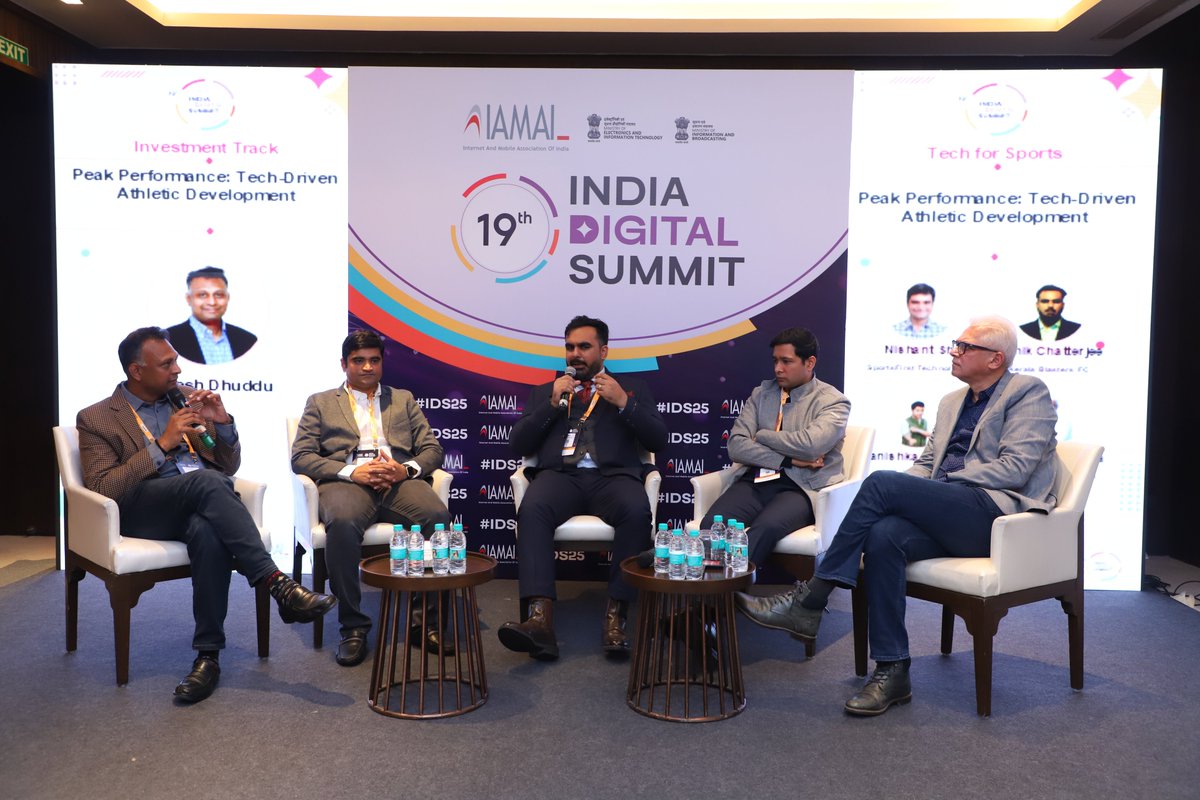 At the India Digital Summit 2025, experts like Mr. Rajesh Dhuddu, PwC, Mr. Nishant Shah, Mr. Abhik Chatterjee, Dr. Kanishka Pandey, &amp;  Mr. Joy Bhattacharjya, discussed the role of technology in enhancing athletic performance and shaping the future of sports development #IDS2025