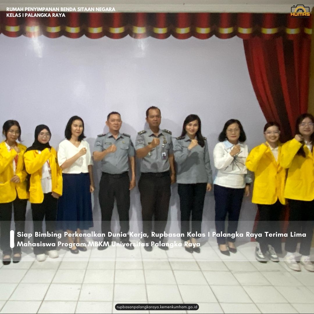 Rupbaskara's tweet photo. Palangka Raya - Rupbasan Palangka Raya Terima Sebanyak Lima Orang Mahasiswa MBKM Semester VI Universitas Palangka Raya (UPR). Senin (17/02/2025) https://t.co/URLaNoX7nK