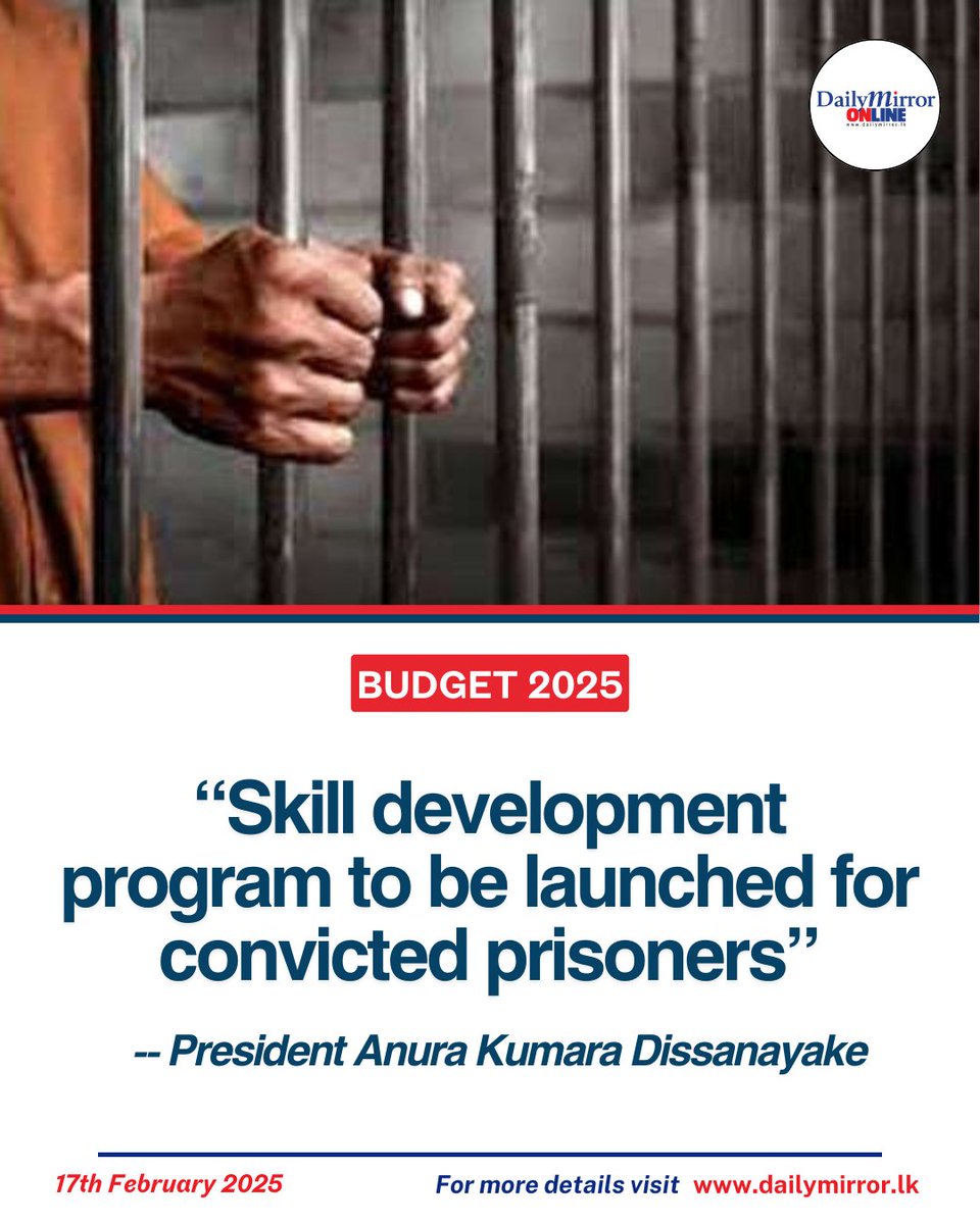 Dailymirror_SL's tweet photo. For live updates on the President's 2025 Budget speech follow https://t.co/kDQycyYOTr

#budget2025 #srilanka #srilankanews #dailymirror #dailymirrorlk #dmonlinelk https://t.co/FErMREImT9