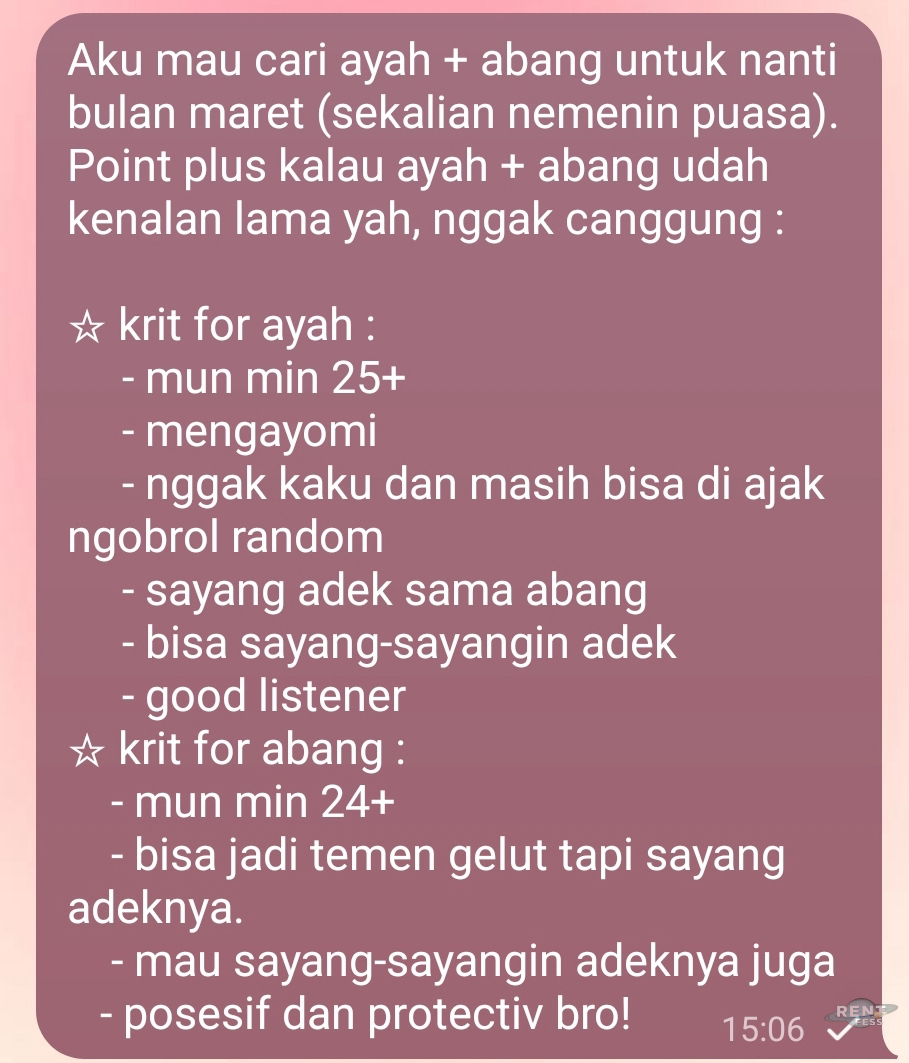 bfgrent's tweet image. Rent! Not in rush yah ayah dan abang, drop spm dan jemput aku flis. Udah kayak anak ilang. Krit ayah dan abangku di bawah yah!!!