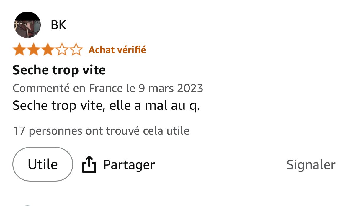 AudeJavel79's tweet photo. Nouvelle passion : lire les avis des lubrifiants sur Amazon. https://t.co/fA5lsoWTJX