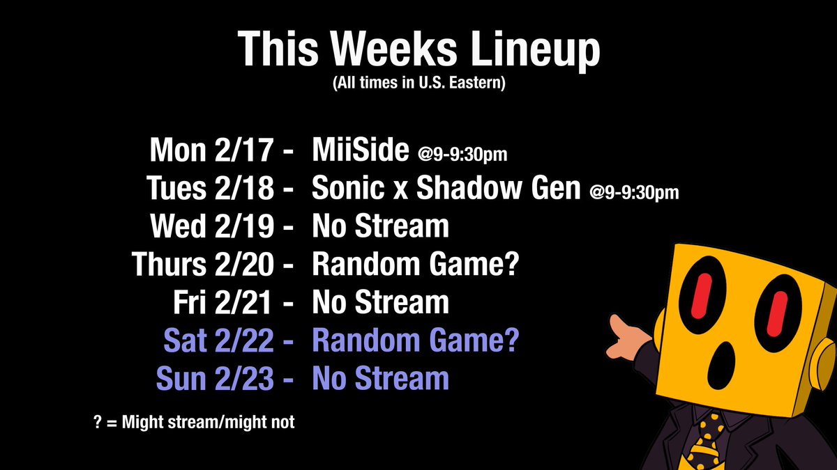 REBUILDING SCHEDULE FOR THE 3RD TIME YIPEEE