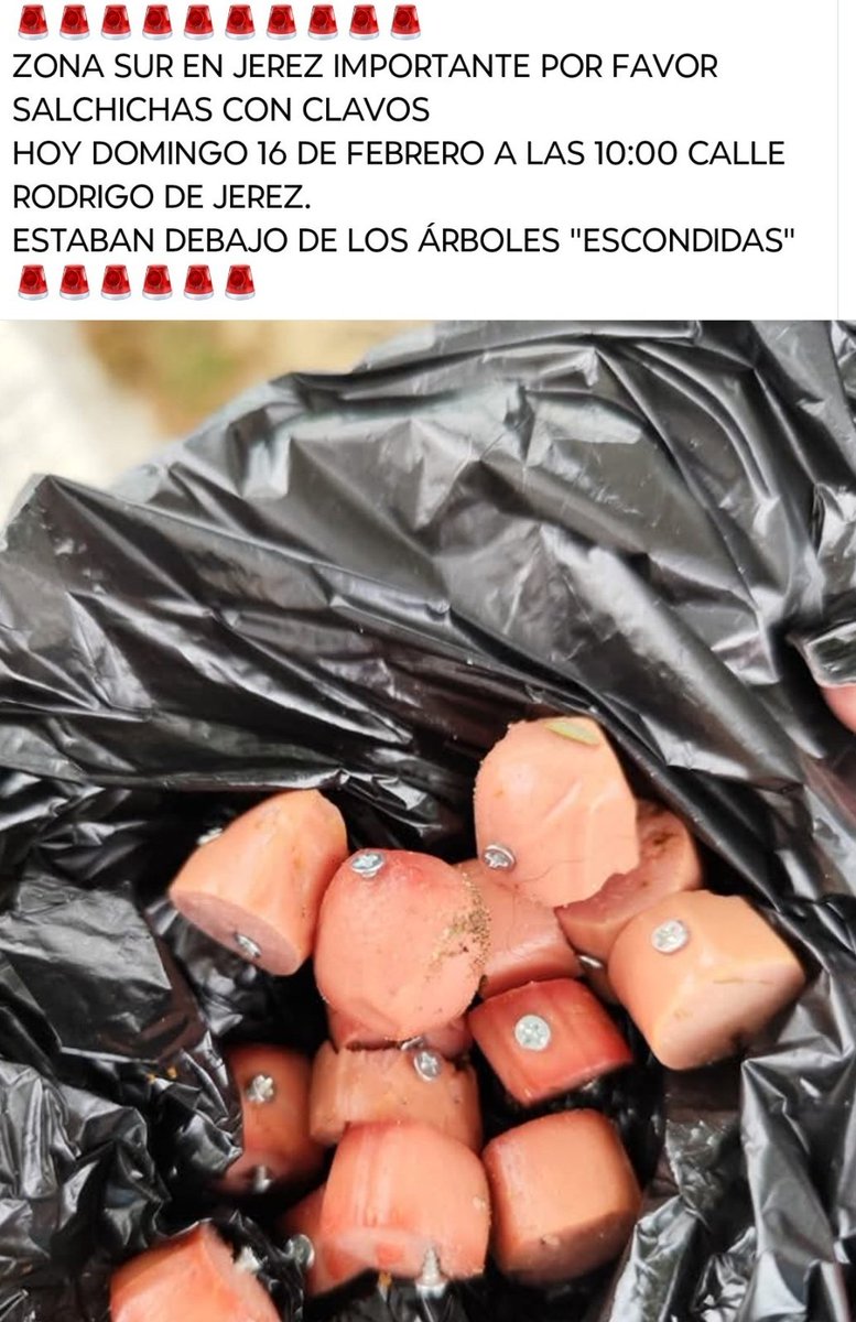 #Jerez (zona Sur)  Difundo.

‼️ La maldad no tiene límites 🆘

Me pasan esta captura💔
Gente de #Jerez: ayudad, vigilad, denunciad.
Alguien desequilibrado y enfermo de odio pasea por vuestras calles.