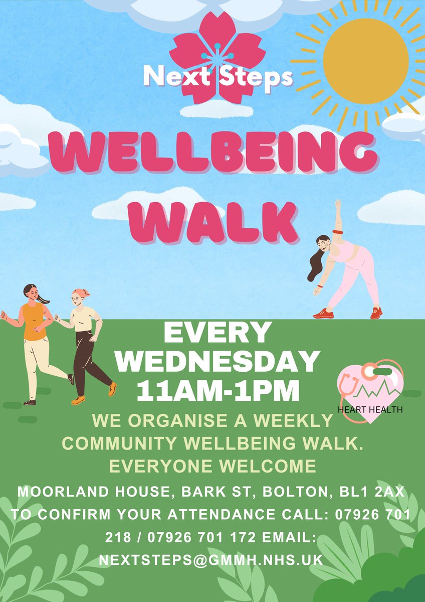 Update:

Mondays we have our small steps big goals group

Wednesdays we have our wellbeing walk🚶🚶‍♀️

Thursdays we have our weekly social group which has grown phenomenally over the last few weeks!

Fridays is our Newest group, Serenity Seekers, our women's only coffee morning! ☕️