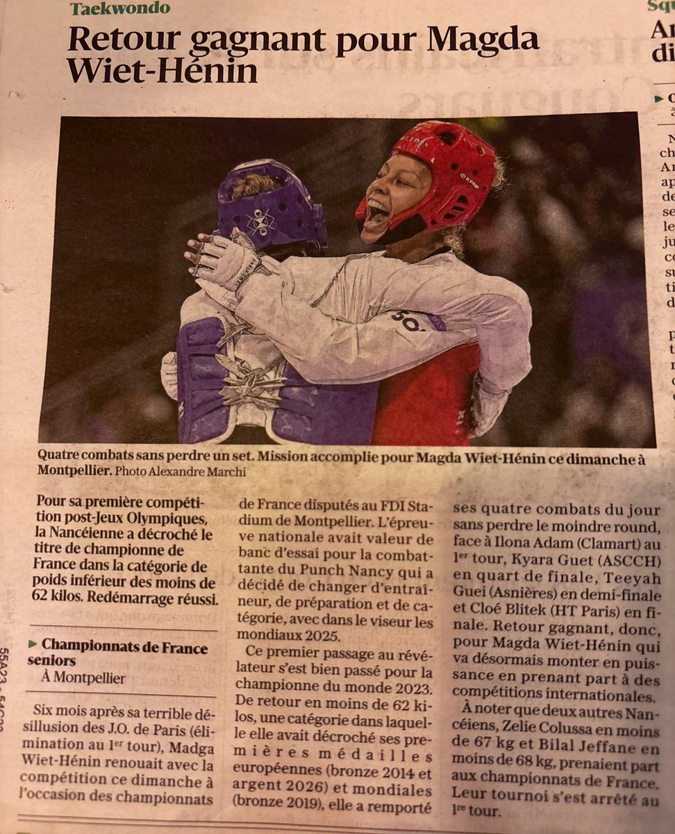 Première compétition de l’année ✅

Quel bonheur de retrouver le tapis et l’adrénaline des combats ! Fière
de commencer cette saison avec le titre de championne de France. 

Le travail continue, cap sur les prochains objectifs !