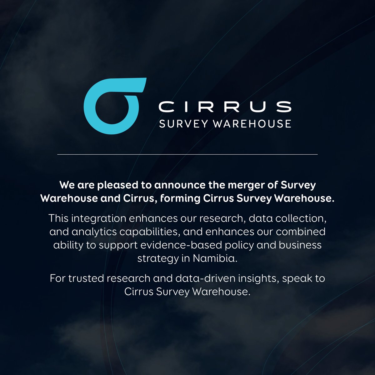 We are pleased to announce the merger of Survey Warehouse and Cirrus.

For trusted research and data-driven insights, speak to Cirrus Survey Warehouse.