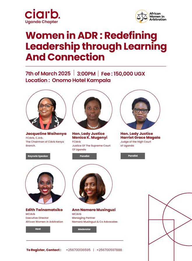 Join the African Women in Arbitration, in collaboration with <a href="/CIArb_Uganda/">CIArb- Uganda Chapter</a> , in celebrating Women’s Day by honoring leadership, innovation, and the power of connection.
Register using the link: lnkd.in/dwFCfjDG