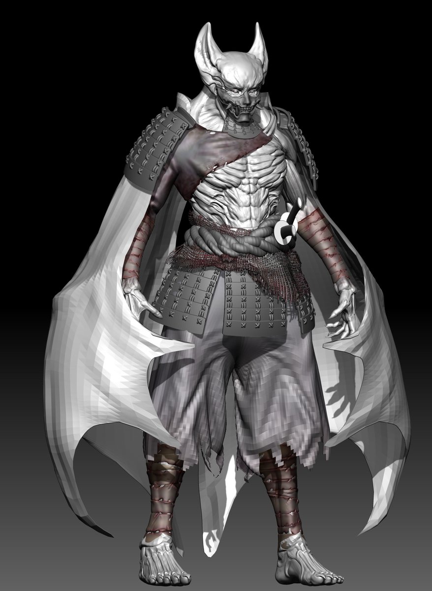 久しぶりにかっこいい系のクリーチャー作りました。
蝙蝠の侍です。