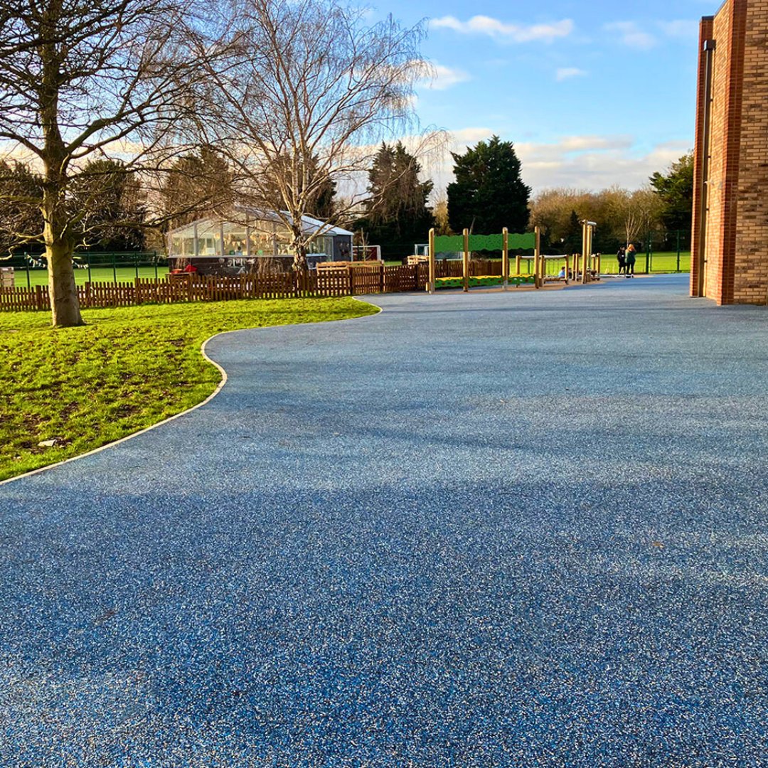 Playtop with Nike Grind brought safety, sustainability &amp; style to Impington Village College! 👟♻️

We installed 1,371m² of Blue &amp; 115m² of Sand Nike Grind for a durable, eye-catching surface. 

Ready to upgrade your outdoor space?
ow.ly/2HEA50UVvX2

#PlaytopWithNikeGrind