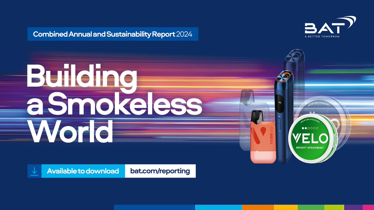 Our Combined Annual and Sustainability Report 2024 is out now!​

Explore our journey towards a #SmokelessWorld, download your copy here: ow.ly/Q1A750V0gOp.

#ABetterTomorrow #AnnualReport2024