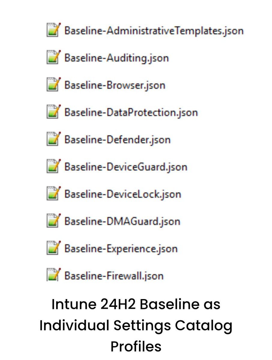I've posted the #Intune windows 24H2 baseline as individual device configuration settings per category. This may make it easier for some to roll out and test with as it's not one giant baseline but split up into same categories the baseline uses. timbeer.com/intune-24h2-ba…