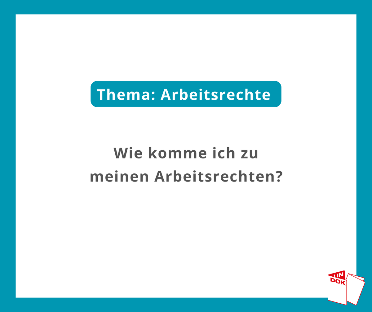 UNDOK_at's tweet photo. ⭐️ Wiederholung der UNDOK-Infopostserie ⭐️

UNDOK-Infopost #28: Wie komme ich zu meinen Arbeitsrechten?

Wenn du Probleme in der Arbeit hast, ist es wichtig, alle Fakten aufzuschreiben und Beweise zu sammeln.

Mache dir Notizen:
Was hast du gearbeitet?
Bei wem?
Wie viele Stunden? https://t.co/iVsQZZIgqU