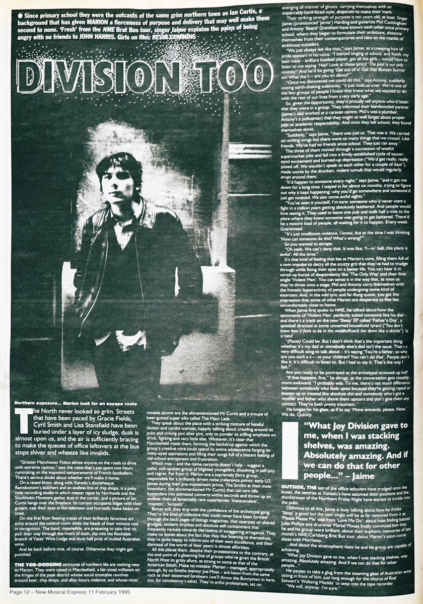 Britpop Memories (@britpopmemories) on Twitter photo Here’s an interview with Jamie Harding of Marion. From the NME 30 years ago this week.
📝<a href="/johnharris1969/">John Harris</a>
📸<a href="/KCMANC/">Kevin Cummins</a> Here’s an interview with Jamie Harding of Marion. From the NME 30 years ago this week.
📝<a href="/johnharris1969/">John Harris</a>
📸<a href="/KCMANC/">Kevin Cummins</a>
