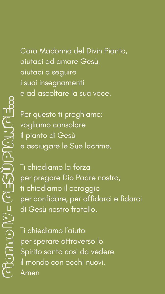 CMSagace's tweet photo. Novena alla Beata Vergine Maria del Divin Pianto 

Giorno quarto - GESÙ PIANGE

#BVMDP #novena https://t.co/HvXk4xlzrB