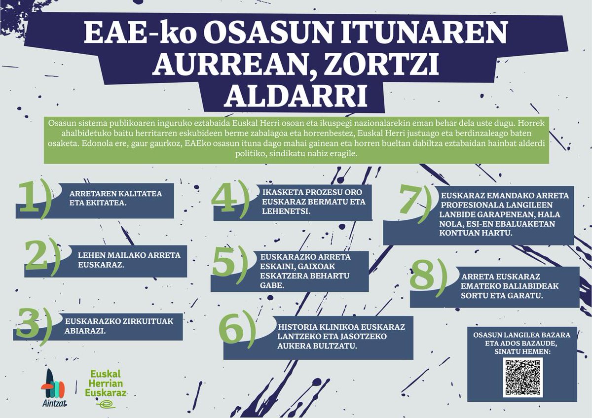 Osasungintza euskalduntzearen aldeko atxikimendu-bilketa abiatu dute EHEk eta Aintzat mugimenduak. Gainera, gaiaren inguruko hitzaldi-zikloa prestatu dute. 

oeegunea.eus/berriak/ikusi/…

<a href="/aintzat1/">aintzat</a> 
<a href="/EHEbizi/">Euskal Herrian Euskaraz</a>