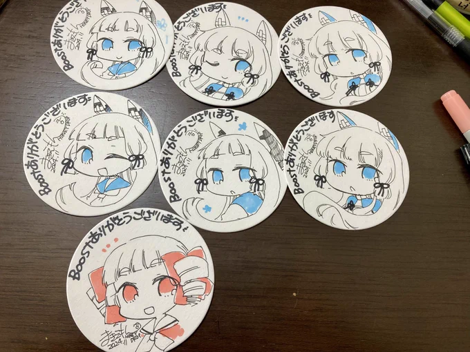 スマホの写真を整理してたので消す前に。
最後のBOOTH通販のboostお礼絵一覧です。お値段で絵のサイズ変えててすみません…本当にありがとうございました😊 