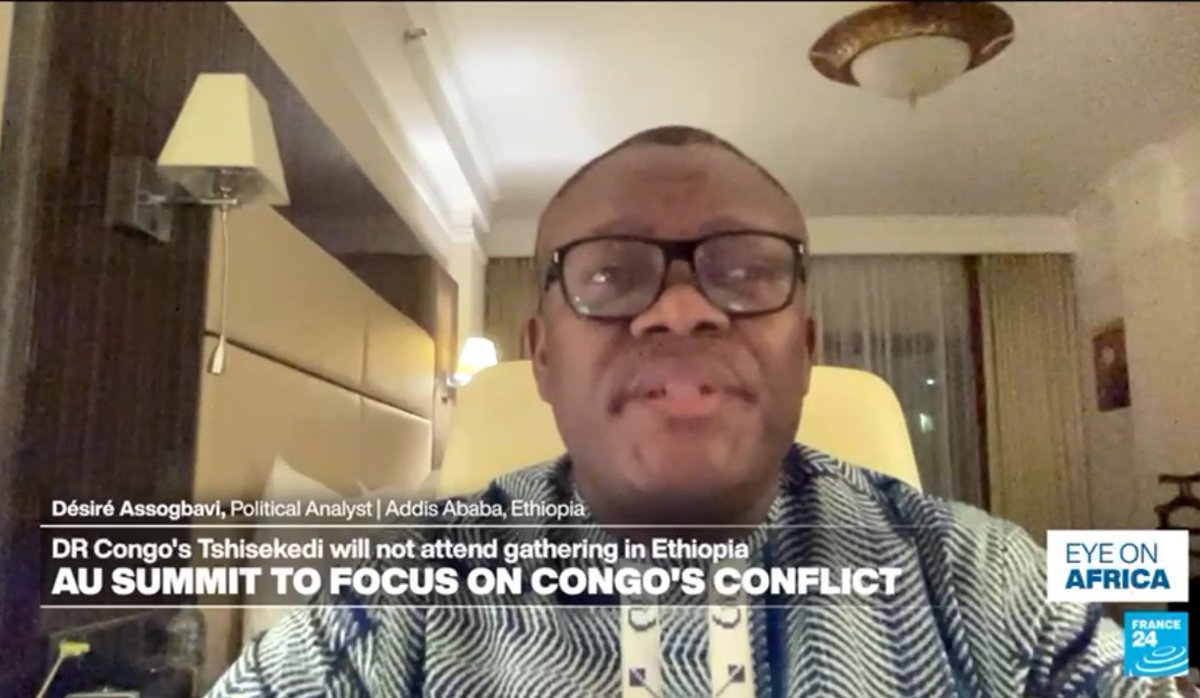 On the sidelines of the African Union Summit in Addis Ababa, I joined France 24 for a live interview to discuss the ongoing conflict in the DRC. No viable military solution to this crisis. African  &amp; global stakeholders must intensify diplomatic efforts to secure a ceasefire.