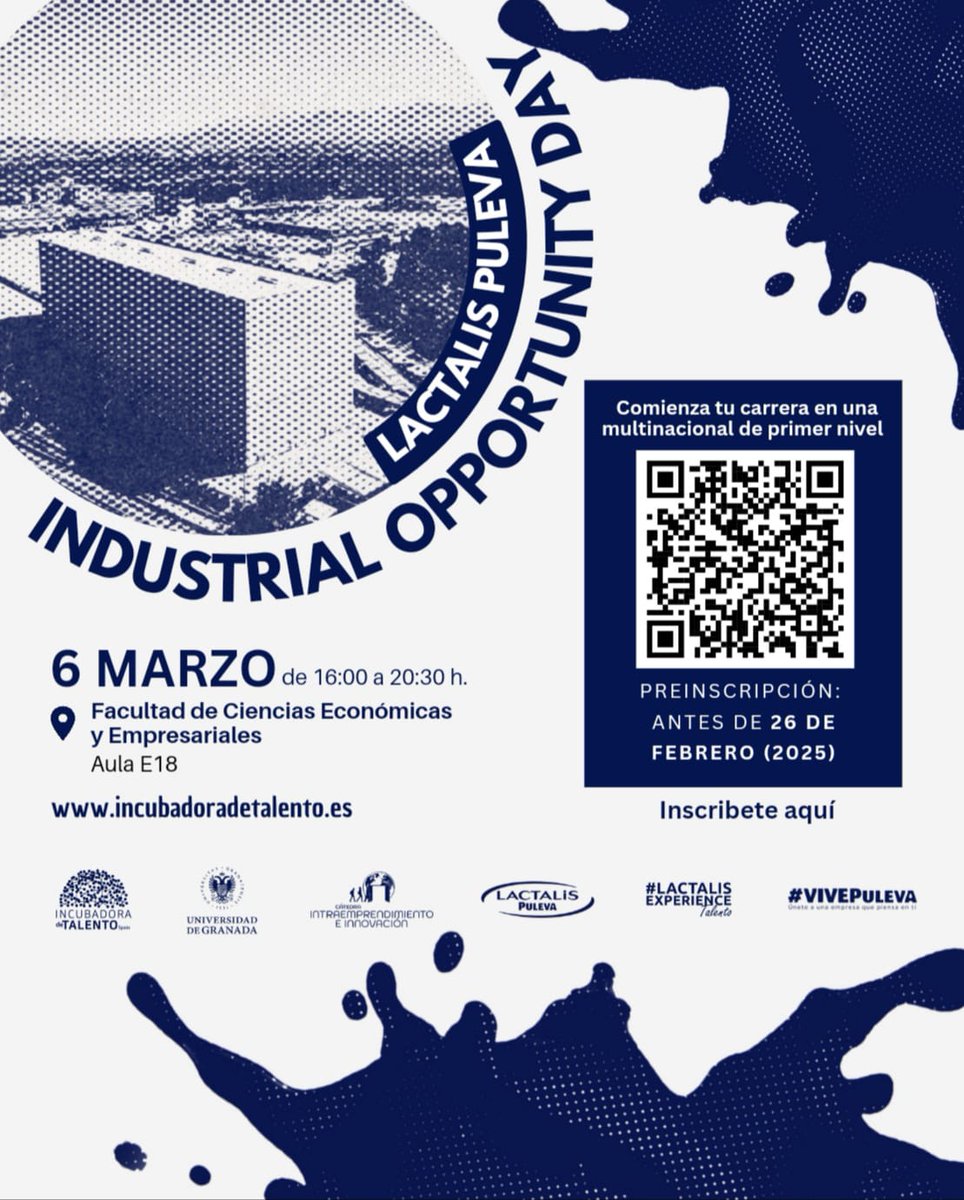 #FFarmaciaUGR <a href="/AdinuGranada/">ADINU Granada</a> <a href="/CYTAGRA/">CYTAGRA</a> <a href="/agefarmacia/">AGEF</a> ESTUDIANTES‼️24 de FEBRERO🕘 09:30 - 12:30h |  16:30 - 19:30h ¡Te esperamos! ¿Vas a perdértelo?   <a href="/CanalUGR/">Universidad Granada</a>  <a href="/IncubaTalento/">Incubadora de Talento IdT Granada</a> <a href="/DEFFarmacia_/">Delegación Farmacia UGR</a> Participa en el Programa "Industrial Opportunity Day" de <a href="/lactalis_es/">Grupo Lactalis España</a> <a href="/puleva/">Puleva</a>
(12 becas)
