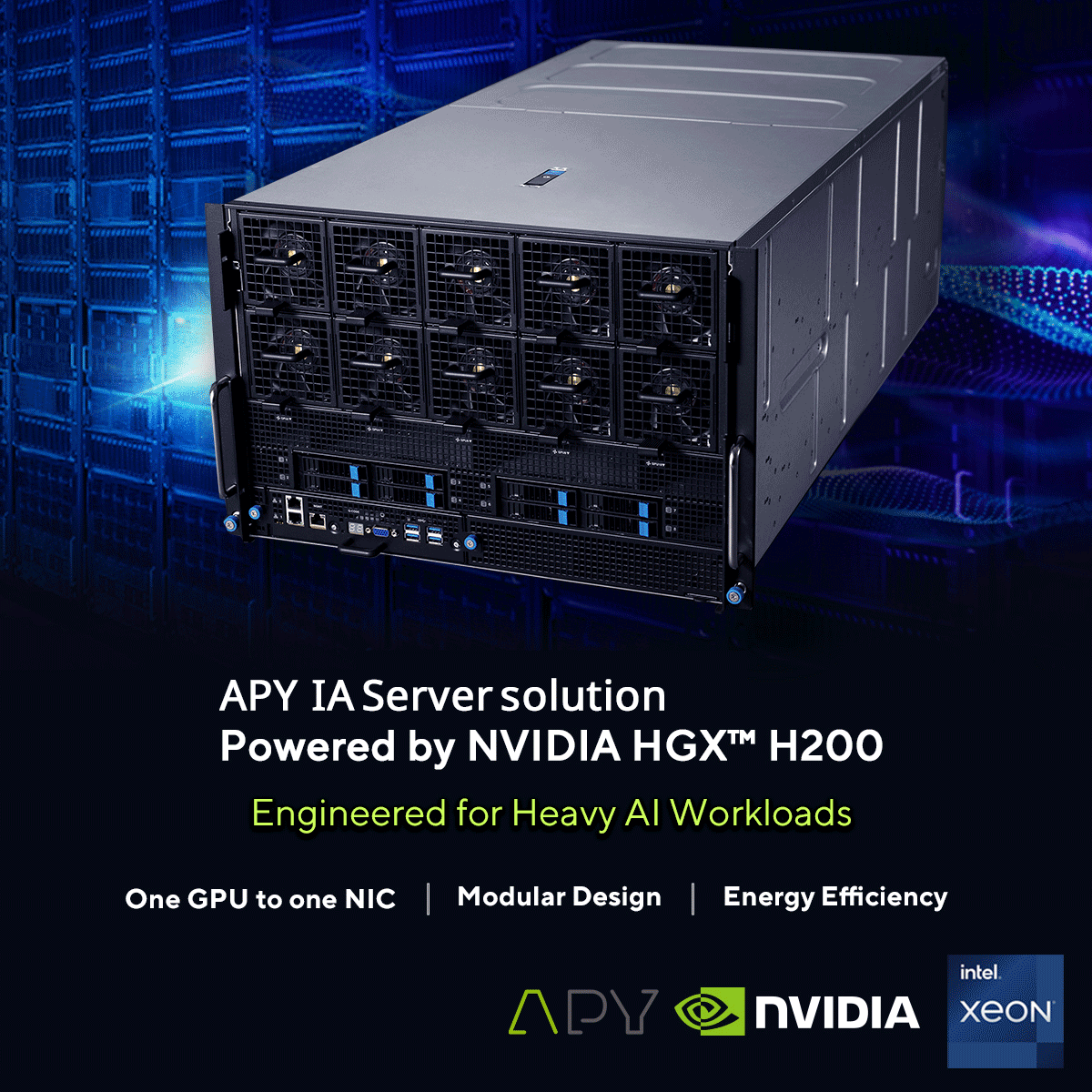 Level up your data processing with the APY AI SERVER 7U NVIDIA HGX™ server. Featuring dual 5th Gen Intel Xeon Scalable processors and up to 8 NVIDIA HGX H100/H200 Tensore Core GPUs, it's a game-changer for AI, HPC.
More
apy-groupe.com/fr/serveurs-de…