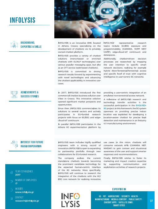 INFOLYSiS (@infolysis_gr) on Twitter photo 🚀 Exciting News! The latest edition of the "European SME Expertise in 5G and Beyond" brochure is now available! Discover the innovative SMEs driving the future of 5G and beyond. You may also find all you need to know about INFOLYSiS.
<a href="/SME_WG_NwEurope/">NetWorldEurope SME WG</a> <a href="/6G_SNS/">SNS JU</a> <a href="/CORDIS_EU/">EU Research Results</a> 🚀 Exciting News! The latest edition of the "European SME Expertise in 5G and Beyond" brochure is now available! Discover the innovative SMEs driving the future of 5G and beyond. You may also find all you need to know about INFOLYSiS.
<a href="/SME_WG_NwEurope/">NetWorldEurope SME WG</a> <a href="/6G_SNS/">SNS JU</a> <a href="/CORDIS_EU/">EU Research Results</a>