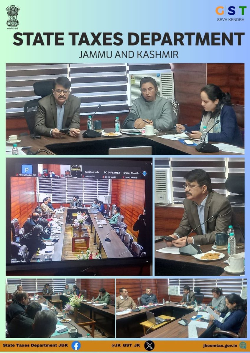 J&K State Taxes Department (@jk_gst_jk) on Twitter photo Commissioner State Taxes, P K Bhat, JKAS, along with Additional Commissioner (Admin & Enf) State Taxes, <a href="/Hinamrita1974/">Namrita Dogra</a> chaired a meeting with DC's of Enforcement Wing of Jammu Division at Excise Taxation Complex, Jammu. Commissioner State Taxes, P K Bhat, JKAS, along with Additional Commissioner (Admin & Enf) State Taxes, <a href="/Hinamrita1974/">Namrita Dogra</a> chaired a meeting with DC's of Enforcement Wing of Jammu Division at Excise Taxation Complex, Jammu.