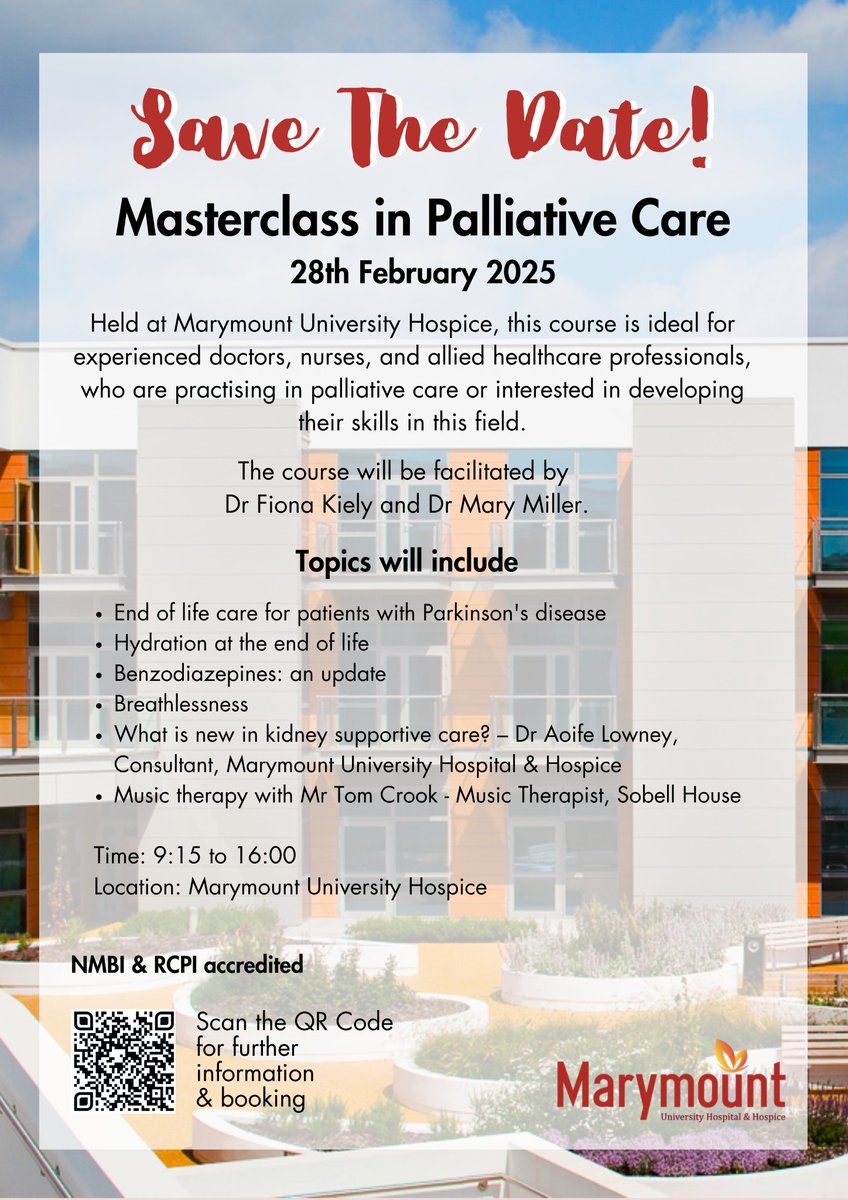 Masterclass In Palliative Care - 28th February 2025

This course is ideal for experienced doctors, nurses, and allied healthcare professionals, who are practising in palliative care or interested in developing their skills in this field.

#palliativecare #masterclass