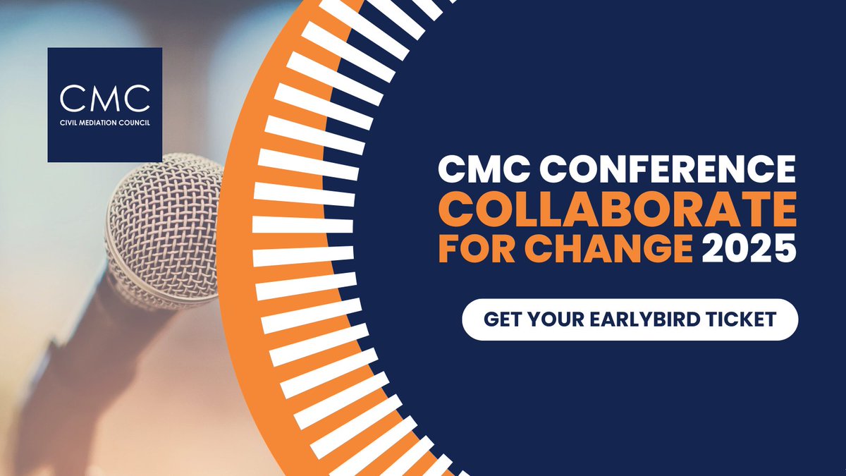 Launching ticket sales for #CMCconference 2025! 🚀 #Earlybirdtickets available for members for a limited time only. Held online on 12 &amp; 13 Nov, with an in-person networking event. Discounts also available for SEND, peer, academic &amp; community mediators: eventbrite.co.uk/e/1216354983499