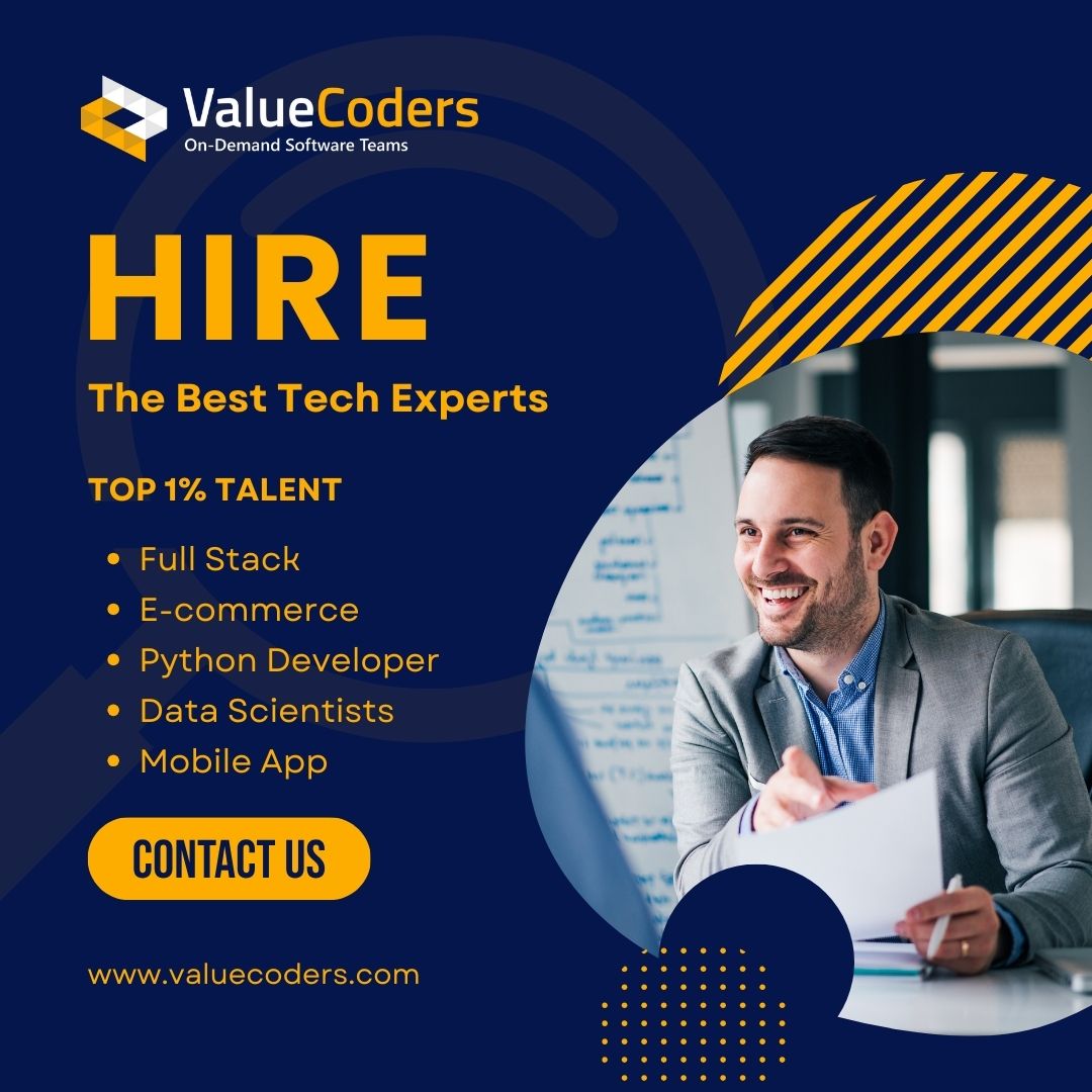 ValueCoders's tweet image. 🚀 Hiring top-tier #tech talent? We’ve got you covered!
✅ Full Stack Dev
✅ E-commerce Solutions
✅ Python & AI
✅ Mobile App Dev
💡 Pre-vetted experts | Flexible models | Cost-effective
Let’s connect!
👉valuecoders.com
#SoftwareDevelopment #ValueCoders #TechHiring