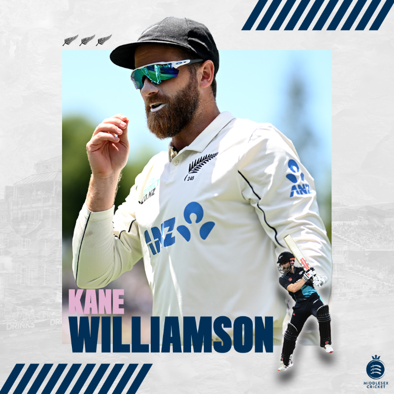 Middlesex_CCC's tweet photo. 🖊️ | KANE WILLIAMSON SIGNS FOR MIDDLESEX
We are today thrilled to announce that New Zealand international, Kane Williamson, will represent the Club in the @VitalityBlast and the @CountyChamp this summer!

FULL STORY ⬇️ | #OneMiddlesex