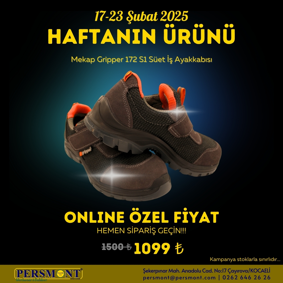 🎯17-25 Şubat 2025 Haftanın Ürünü

📌Mekap Gripper 172 S1 Süet İş Ayakkabısı

📢Mağazamızda 1500 TL olan satış fiyatı internet, WP ve sosyal medya gibi online müşterilerimize özel bu hafta 1099 TL!!!

#işayakkabısı #isg #mekap #süetayakkabı #kampanya #haftanınürünü #indirim