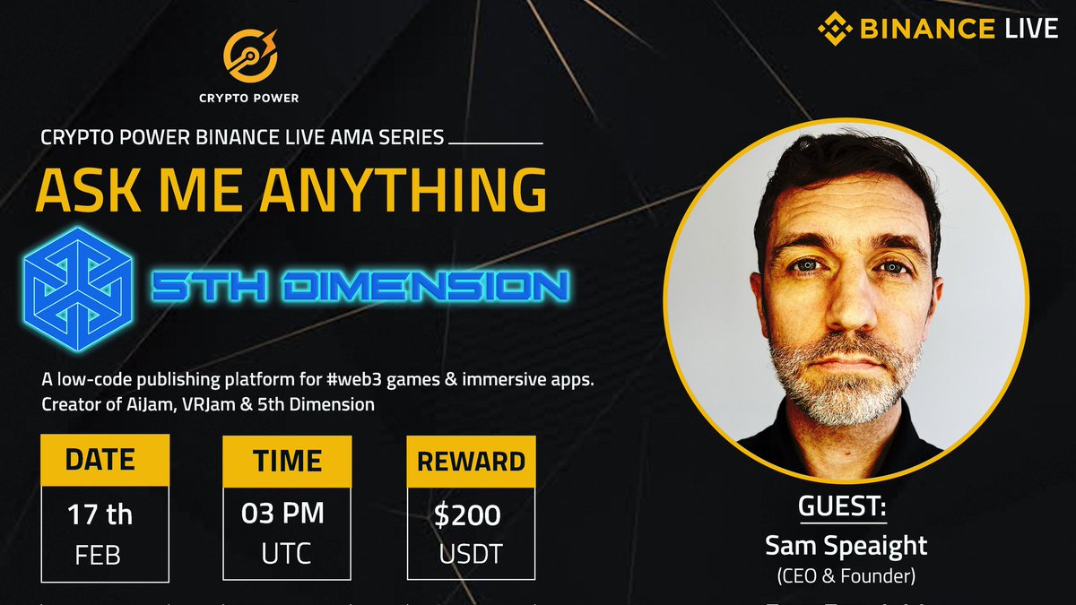 🎙 Join us for an exciting AMA session with <a href="/RealityJamTech/">RealityJam</a> 🚀

🏠Venue : binance.com/en/live/u/2980…

🗓 Date: Feb 17, 2025
⏰ Time: 03:00 PM UTC 

🔰Set Reminder : binance.com/live/video?roo…

How to Participate:
1️⃣ Follow: <a href="/RealityJamTech/">RealityJam</a> &amp; <a href="/cryptopower26/">Crypto Power</a>
2️⃣ Like &amp; Retweet. 

Don't