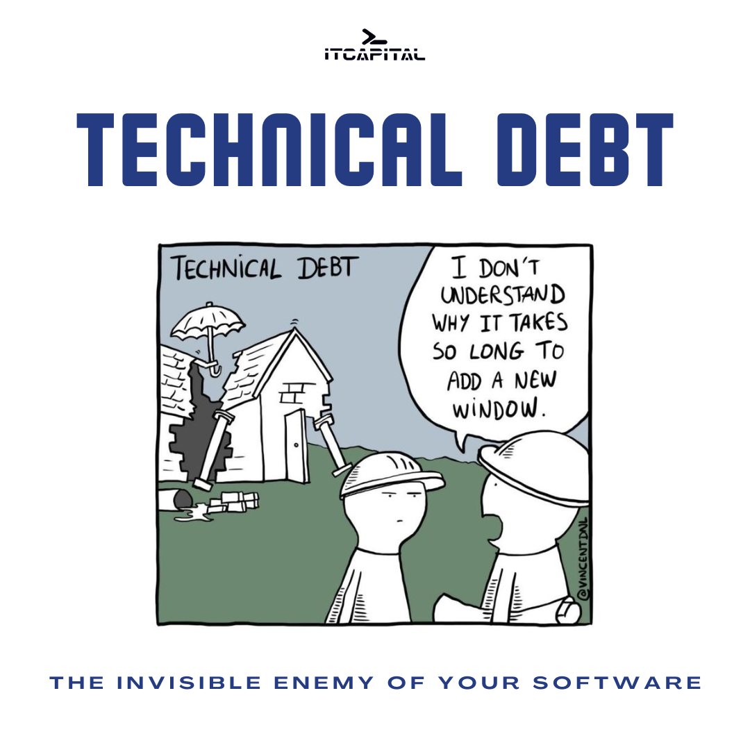 ITCapit's tweet image. In the world of software development, there is a
concept often overlooked in the early stages but can
become a serious issue over time – technical debt.
What is it, why does it occur, and how can you manage
it? Let's find out.
Read more on our Instagram:instagram.com/p/DGD5KC-KbZn/…