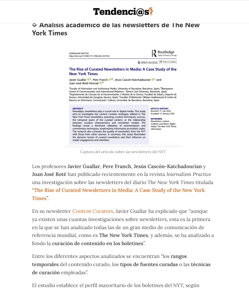 Javier Guallar (@jguallar) on Twitter photo En su última edición de Tendenci@s
<a href="/ismaelnafria/">Ismael Nafría</a> habla de mi reciente paper sobre las #newsletters curadas del New York Times tandfonline.com/doi/full/10.10…
⬇️⬇️⬇️
tendencias.substack.com/p/tendencis-12… En su última edición de Tendenci@s
<a href="/ismaelnafria/">Ismael Nafría</a> habla de mi reciente paper sobre las #newsletters curadas del New York Times tandfonline.com/doi/full/10.10…
⬇️⬇️⬇️
tendencias.substack.com/p/tendencis-12…