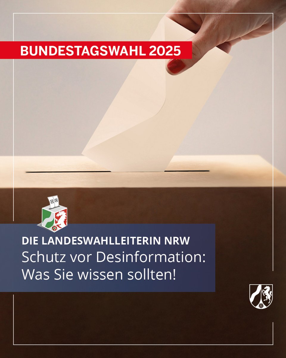 ℹ️ Desinformation ist die Verbreitung nachweislich falscher oder irreführender Informationen, um die Öffentlichkeit zu täuschen. Sie findet überall statt: Social Media, Websites, im Gespräch mit Freunden, etc. Erfahren Sie mehr unter: wahlen.nrw