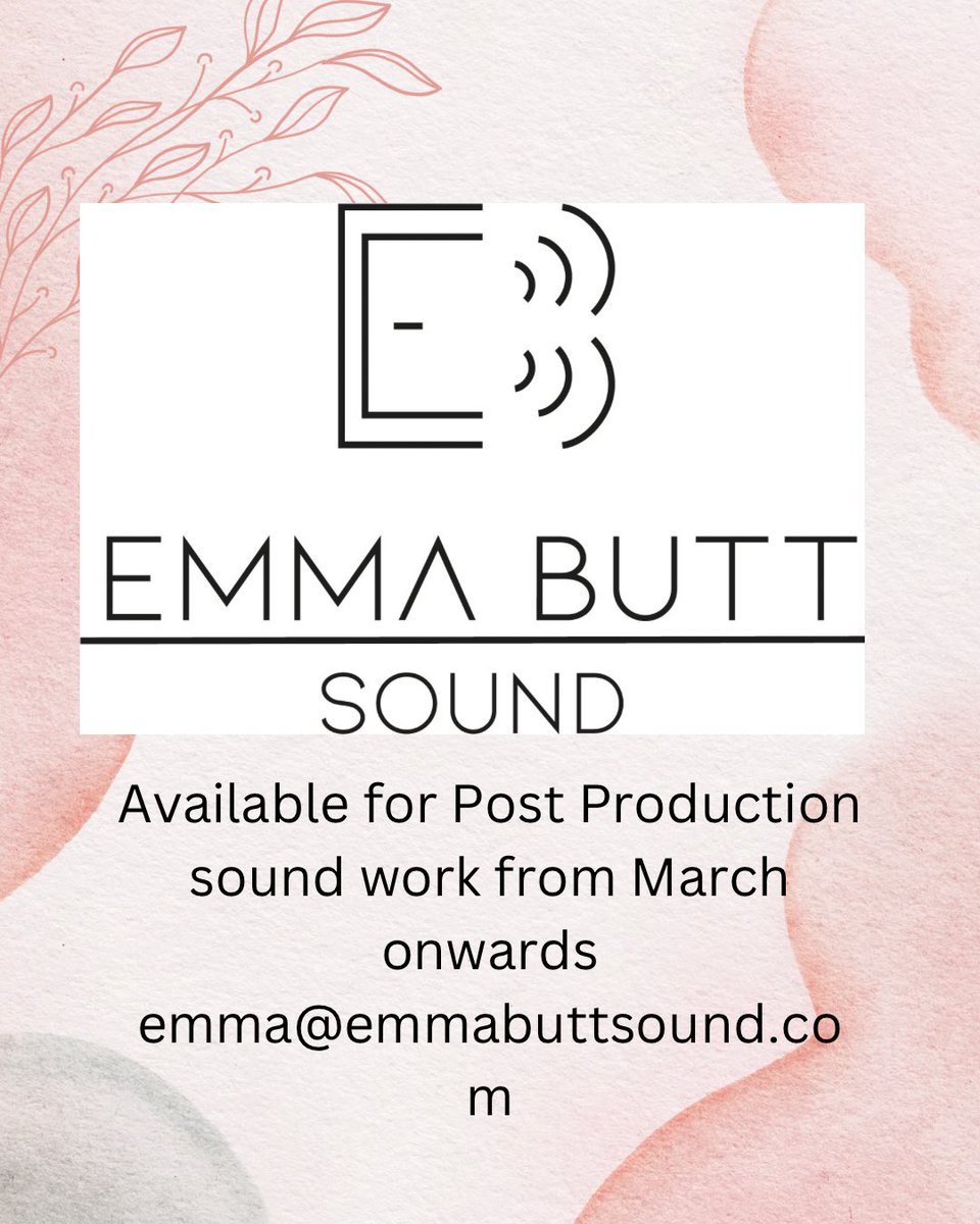 Like a lot of fellow post production soundies, I’m available for work from March onwards. If you’re in need of any dialogue editing, sound effects editing, ADR supervision or mixing work please do get in touch