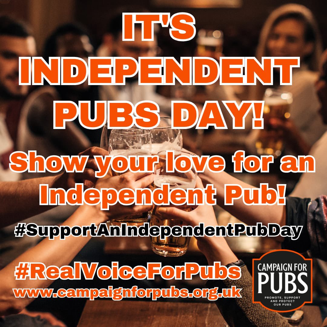 Today is Support an Independent Pub Day! 

#SupportanIndependentPubDay 

Get &amp; visit an independent #pub TODAY! 🍺☕️🍸🍷🍽️

While you’re there, drink independent beer or other drinks! 🍻🍸

#SupportOurPubs #SupportPubs #pubs #BackOurBrewers