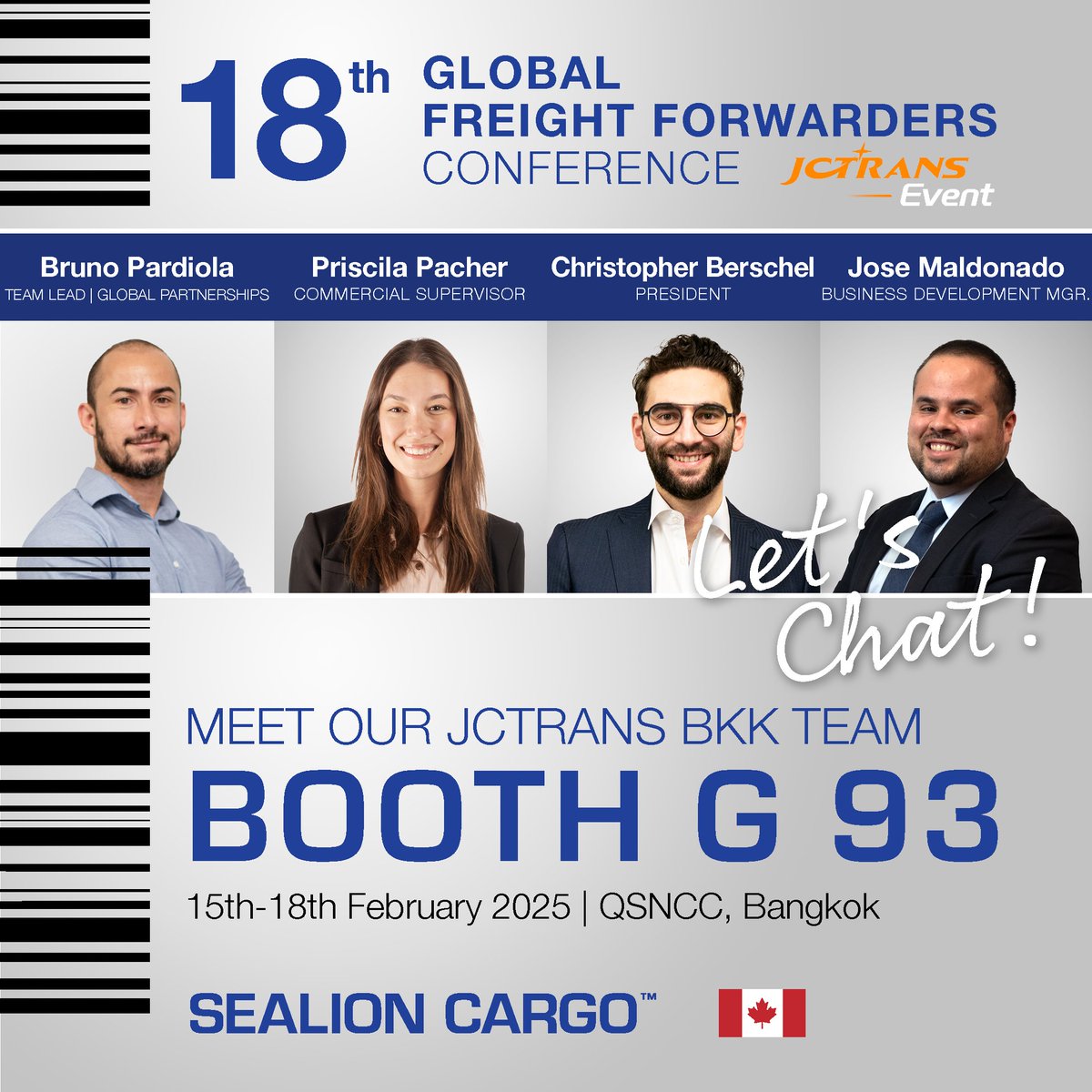 The JCtrans Global Freight Forwarders Conference kicks off today! 🌍 Our team is ready to connect, collaborate, and talk logistics. Stop by, say hi, and let’s discuss how we can move freight together! 🚛✈️ #JCtrans2025 #SealionCargo #freightforwarding #internationallogistics