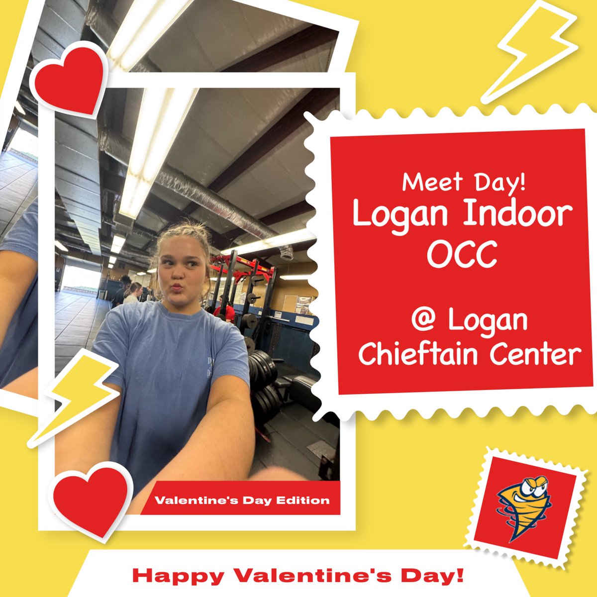 It may be Valentine's Day weekend, but we don't stop competing! Meet day at the Logan Indoor OCC. #blowingkissesatthecompetition #vdayormeetday #vdaywellspentwithmygirls #LadyGalesTandF