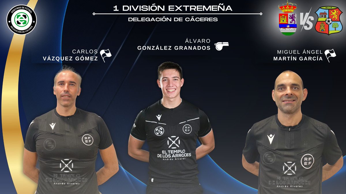 FutbolArbitros's tweet photo. ⚖️| Designación arbitral para nuestros colegiados en #1DivisionExtremeña mucha suerte 🍀 https://t.co/fVYaty8oF9