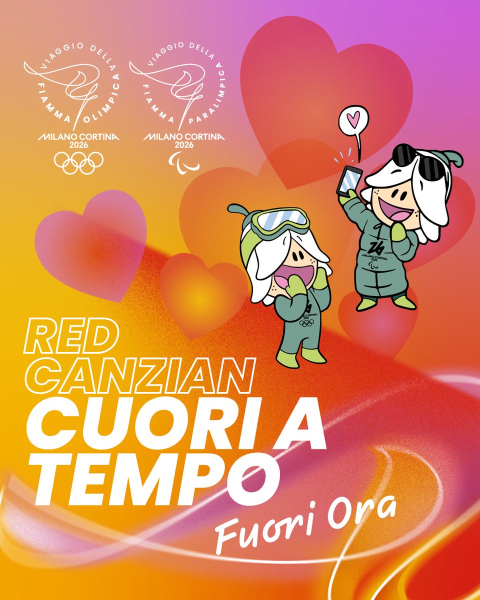 Single, fidanzati ma sempre innamorati dello sport ❤️❤️

Cuori a Tempo di <a href="/red_canzian/">Red Canzian Official</a> è la canzone che accede i nostri cuori!

Parte da Sanremo e attraverserà tutta l’Italia. Sarà la colonna sonora del Viaggio della Fiamma Olimpica e Paralimpica! 

Disponibile ora sul nostro
