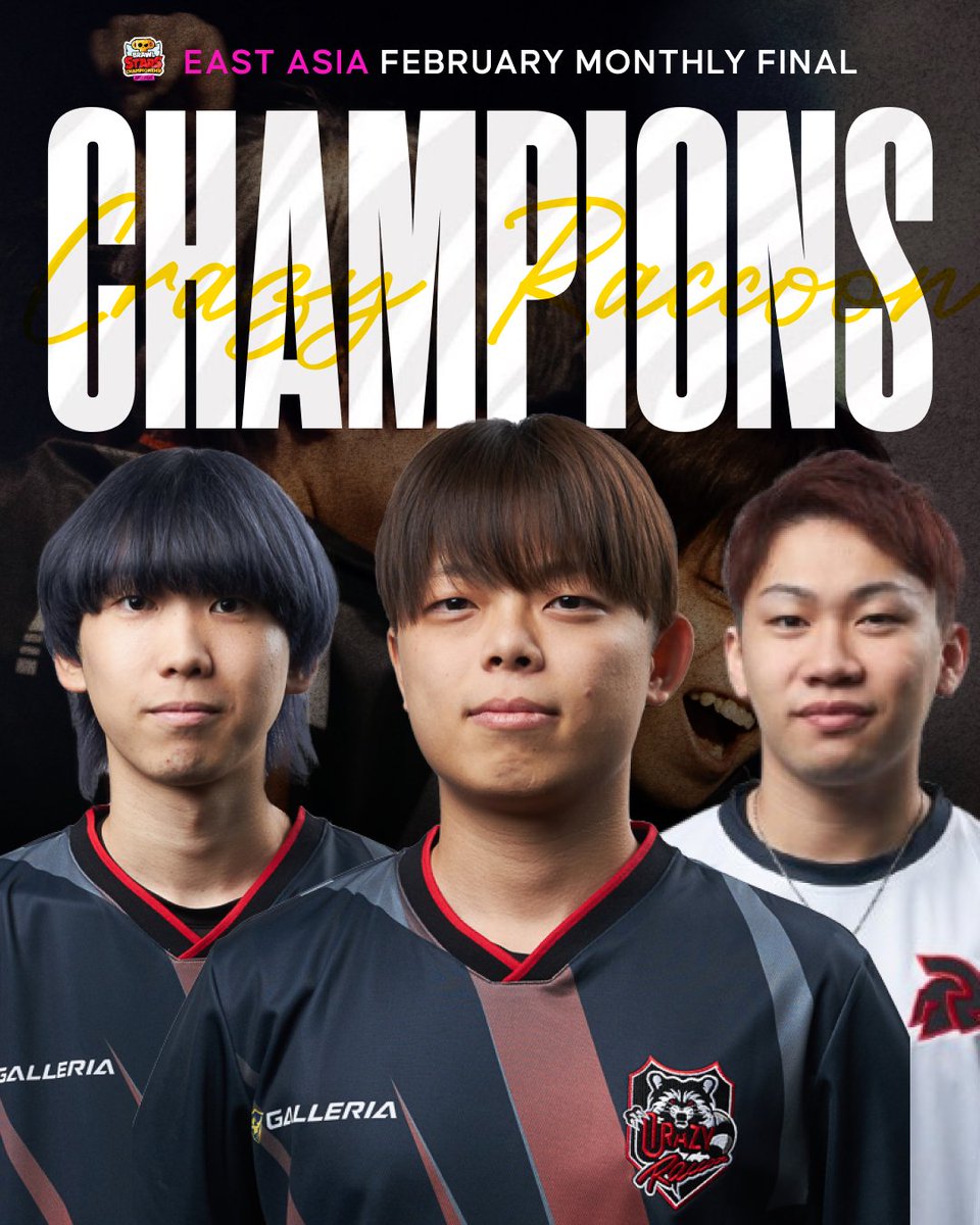 🦝Looks like the raccoons are on top of the world! 🌍
Congratulations to <a href="/crazyraccoon406/">Crazy Raccoon</a> for taking the East Asia February Monthly Final title! 👑

Final score <a href="/crazyraccoon406/">Crazy Raccoon</a> 3-1 <a href="/RC_REJECT/">REJECT</a> 

#EA #BSC25