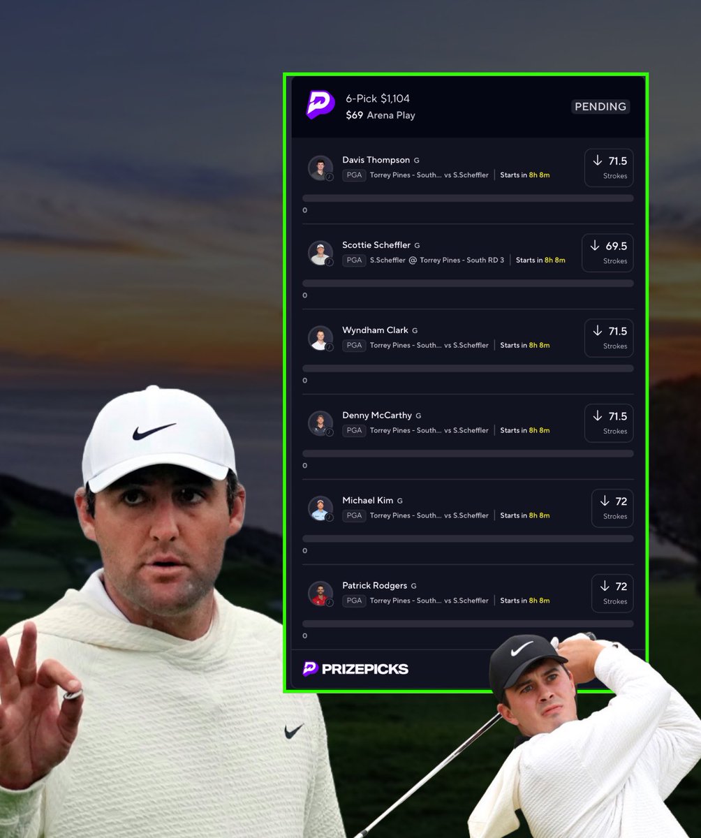Furnacepicks's tweet photo. $369 to one person who likes and comments if this PGA PrizePicks degen Slip Bangs 🚀

Free 7 Day Trial - https://t.co/V6N4e303Y8 💰

Full CBB Model Dropping free at 500 🪇 https://t.co/NojjLw8BFU