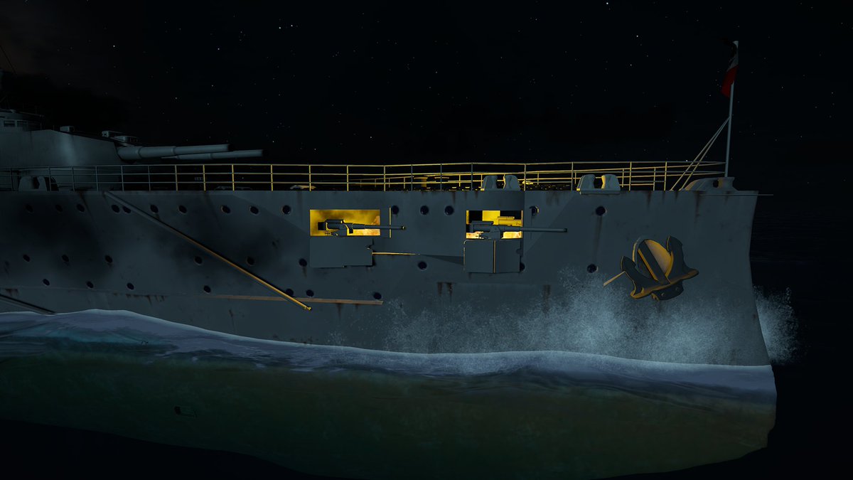 NavalHurricane's tweet photo. One of players in the Steam discussions suggested an interesting little #VFX feature. Now the fire in compartments can be seen through the gun portholes. Will appear in the next major update.
#indiegame #indiedev #screenshotsaturday https://t.co/mUijfCLgqG