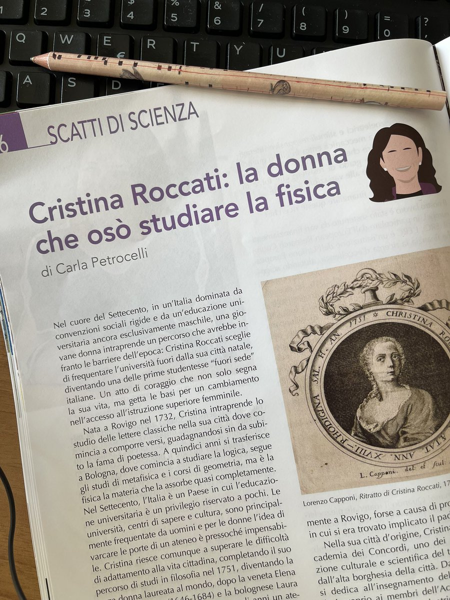 Carla Petrocelli (@dinosauol) on Twitter photo Nell’ultimo numero di <a href="/SapereScienza/">Sapere Scienza</a> racconto di una bella e interessante mostra dedicata a #CristinaRoccati e curata da <a href="/ECanadelli/">Elena Canadelli</a>
“Cristina Roccati:la donna che osò studiare la fisica” - Palazzo Roncale Rovigo
#cristinaroccati #WomenSTEM
#90anniSapereScienza Nell’ultimo numero di <a href="/SapereScienza/">Sapere Scienza</a> racconto di una bella e interessante mostra dedicata a #CristinaRoccati e curata da <a href="/ECanadelli/">Elena Canadelli</a>
“Cristina Roccati:la donna che osò studiare la fisica” - Palazzo Roncale Rovigo
#cristinaroccati #WomenSTEM
#90anniSapereScienza