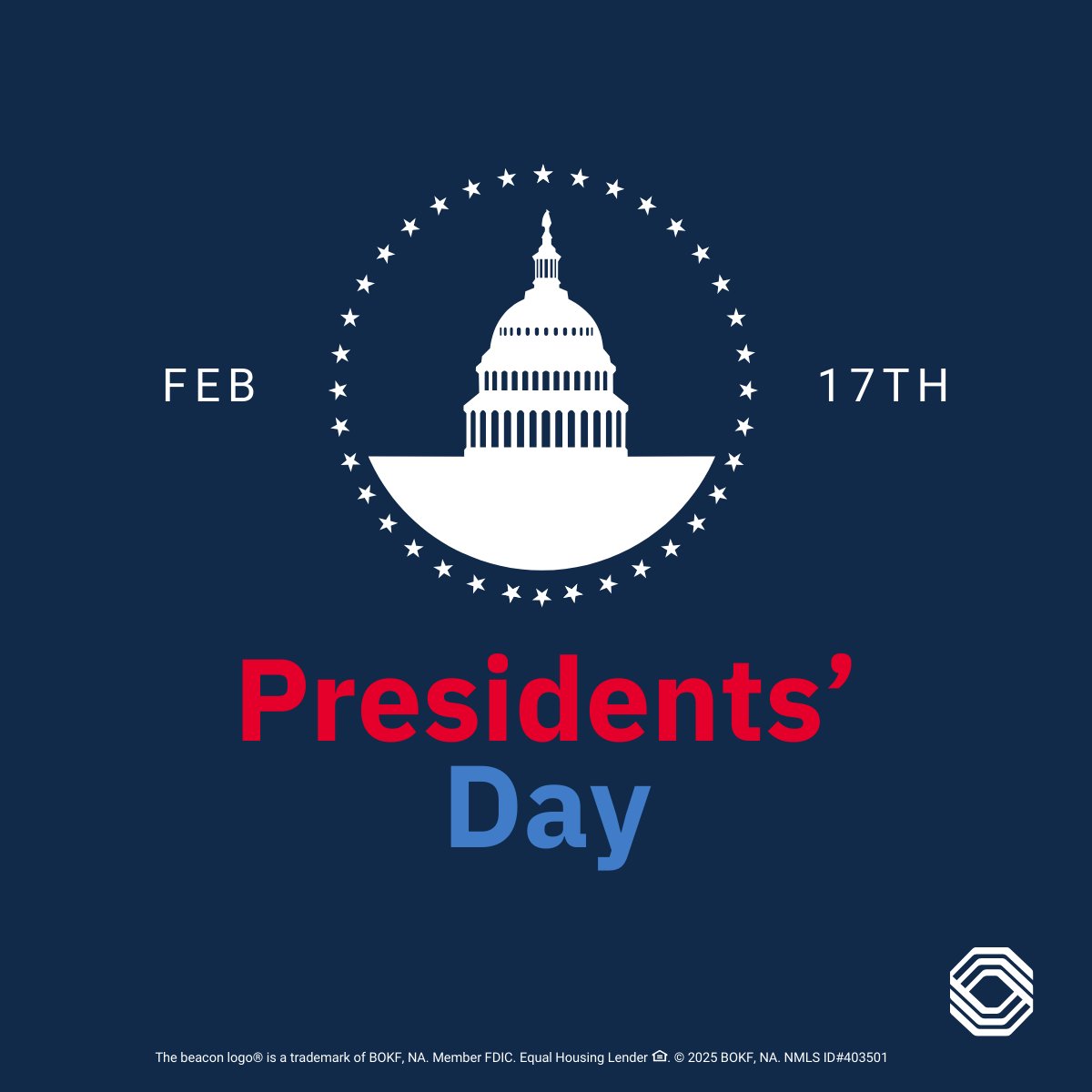 In observance of #PresidentsDay on Monday, Feb. 17, 2025, all of our banking centers and ExpressBank will be closed. 

Transactions from Feb. 15 through Feb. 18 will be posted by the morning of Feb. 19.